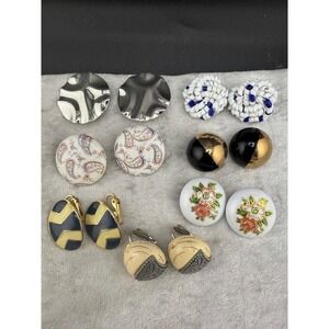 Vintage Clip On Earring Lot 7 Sets One‎ Set Signed Bergere